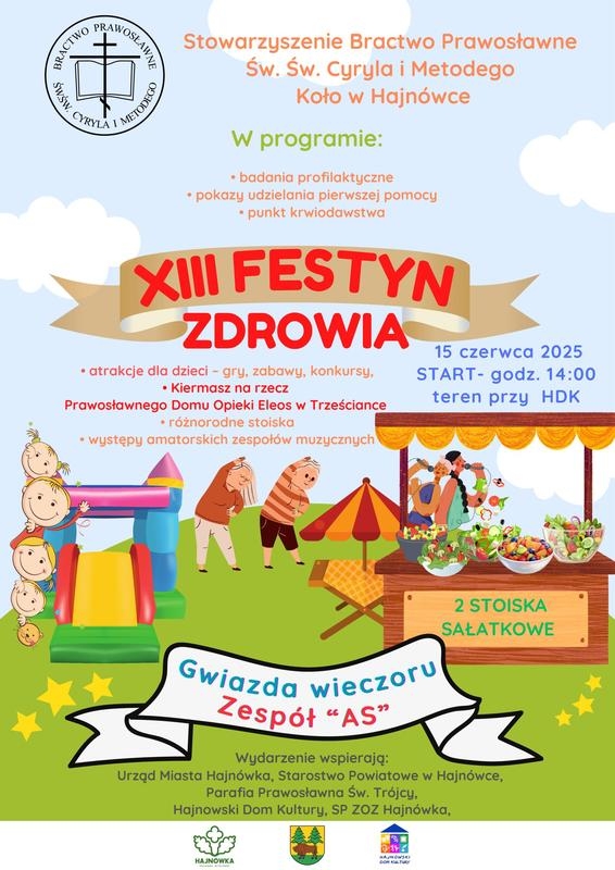 informacje o wydarzeniu, logo organizatora, grafika tematyczna