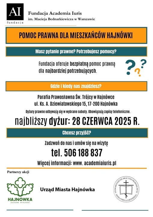 informacje o wydarzeniu, logo organizatora, grafika tematyczna