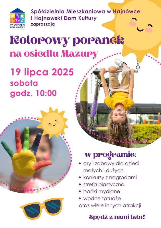 informacje o wydarzeniu, logo organizatora, grafika tematyczna
