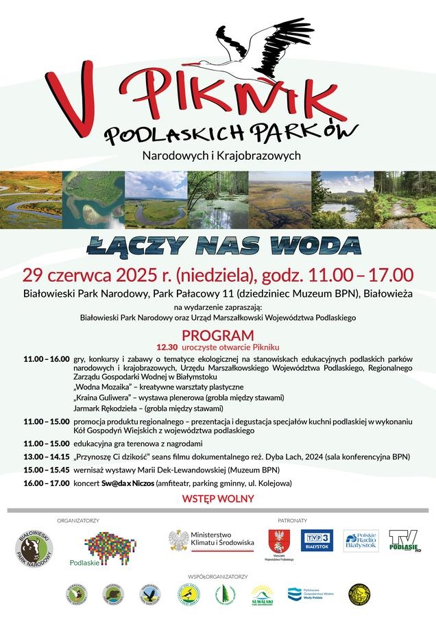 informacje o wydarzeniu, logo organizatora, grafika tematyczna