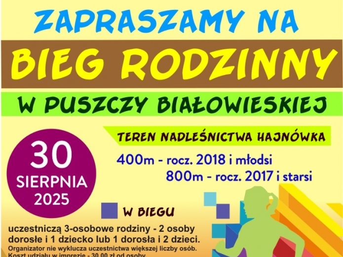 informacje o wydarzeniu, logo organizatora, grafika tematyczna