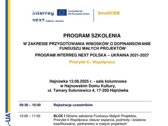program szkolenia, loga projektowe