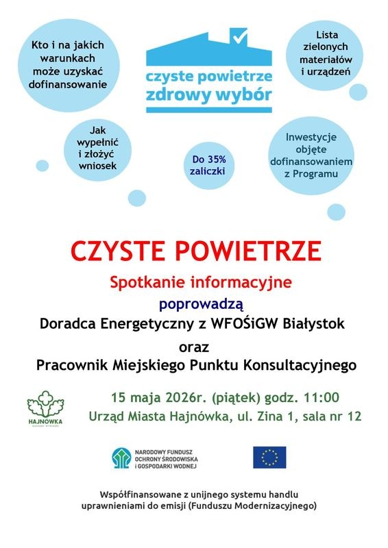 informacje o wydarzeniu, logo organizatora, grafika tematyczna