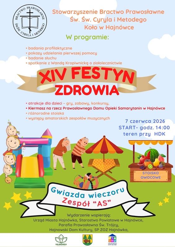 informacje o wydarzeniu, logo organizatora, grafika tematyczna