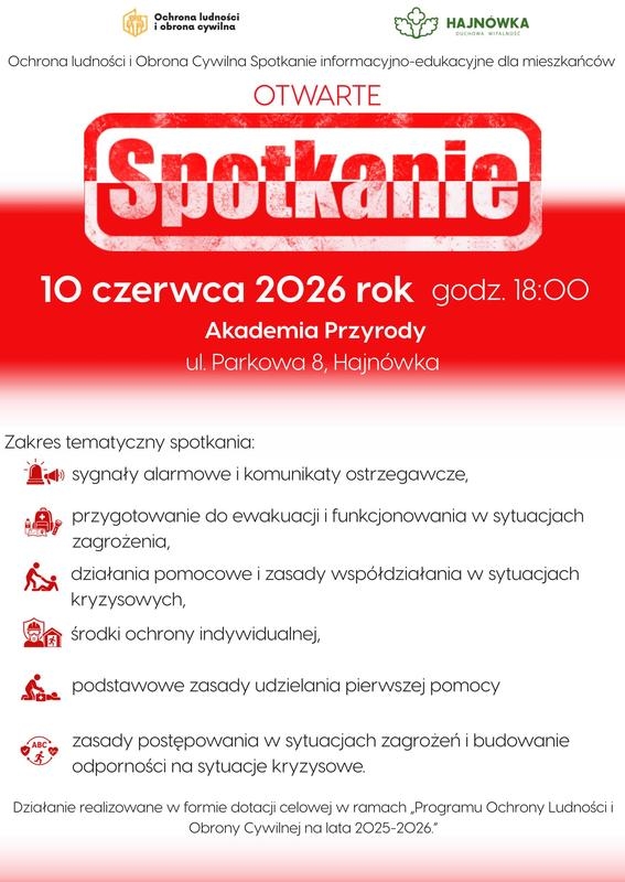 informacje o wydarzeniu, logo organizatora, grafika tematyczna