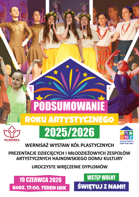 informacje o wydarzeniu, logo organizatora, grafika tematyczna