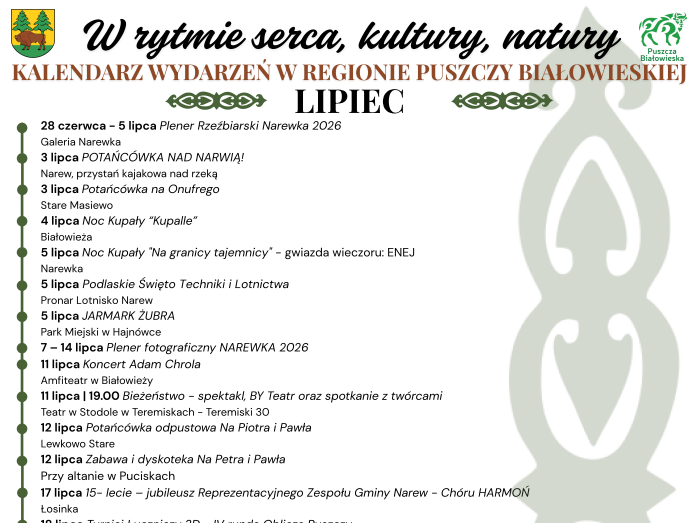 kalendarz wydarzeń