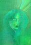 portret kobiety za zielonymi pikselami