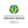 Lgo składa się z części graficznej: Zielone koło stworzone z zielonych liści. Pod grafiką napis: Międzynarodowy Rok Zdrowia Roślin 2020