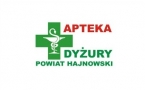 Baner z napisami APTEKA - DYŻURY - POWIAT HAJNOWSKI