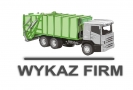 szaro-zielona śmieciarka, na dole napis WYKAZ FIRM