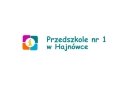Kolorowa grafika  z numerem 1 oraz napis: PRzedszkole nr 1 w Hajnówce