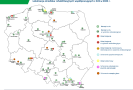 mapa z zaznaczonymi miejscami ośrodków rehabilitacyjnych