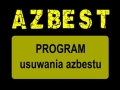 czarno-żółty baner z napisami AZBEST