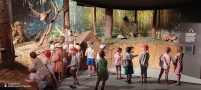 dzieci zwiedzają Muzeum Przyrodnicze w Białowieży.
